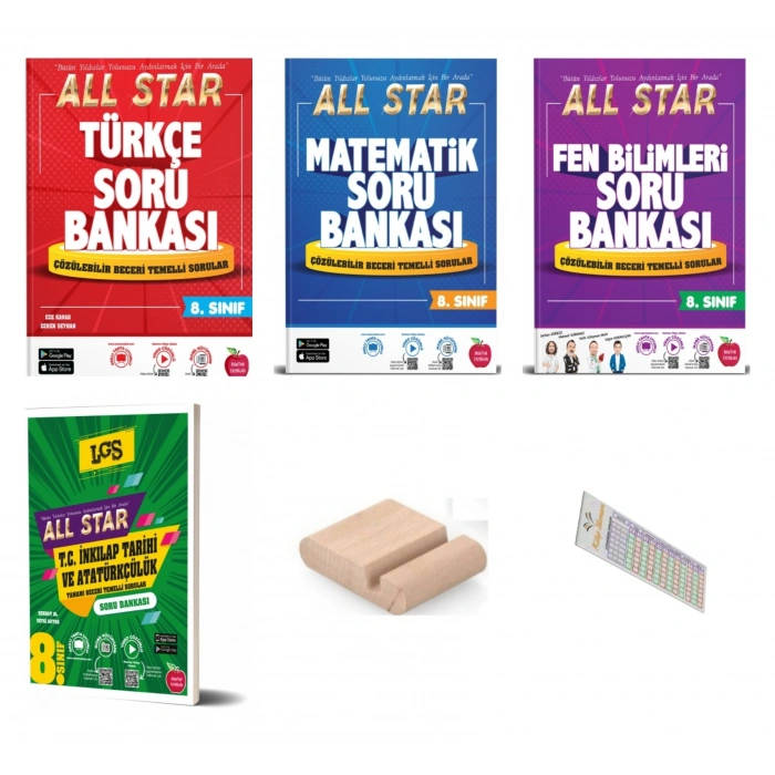8.Sınıf ALL STAR Türkçe Fen İnkilap Matematik Soru Banka LGS 2027 +Çözüm Ayracı+Tlf Tutucu