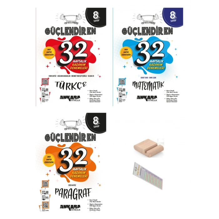 8.Sınıf Matematik Paragraf Türkçe 32 HAFTA Kazanım Denemesi LGS 2027+Çözüm Ayracı+Telefon Tutucu