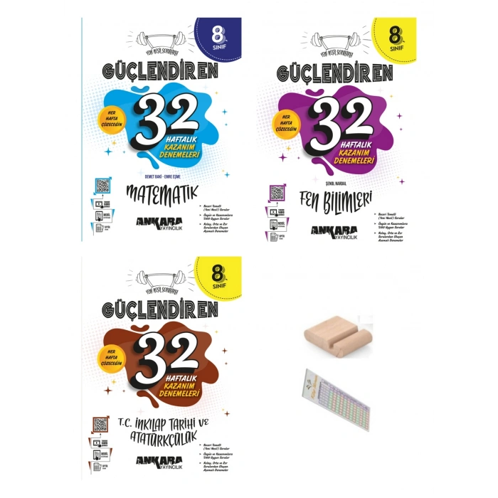 8.Sınıf Matematik Fen İnkilap 32 HAFTA Kazanım Denemesi LGS 2027+Çözüm Ayracı+Telefon Tutucu