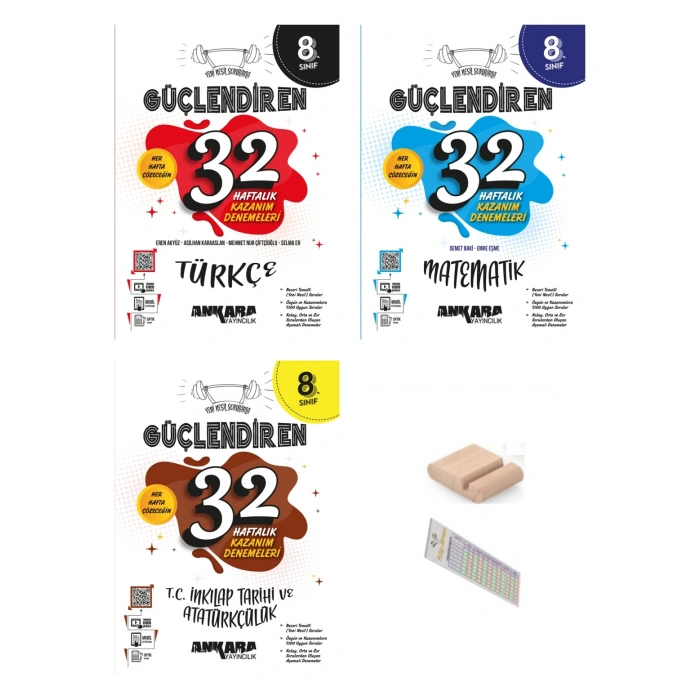8.Sınıf Matematik İnkilap Türkçe 32 HAFTA Kazanım Denemesi LGS 2027+Çözüm Ayracı+Telefon Tutucu