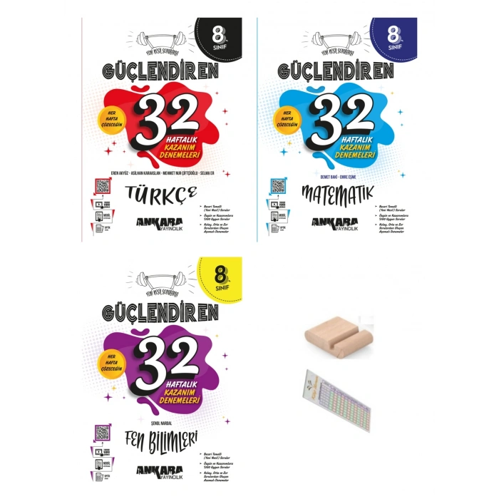 8.Sınıf Türkçe Fen Matematik 32 HAFTA Kazanım Denemesi LGS 2027+Çözüm Ayracı+Telefon Tutucu
