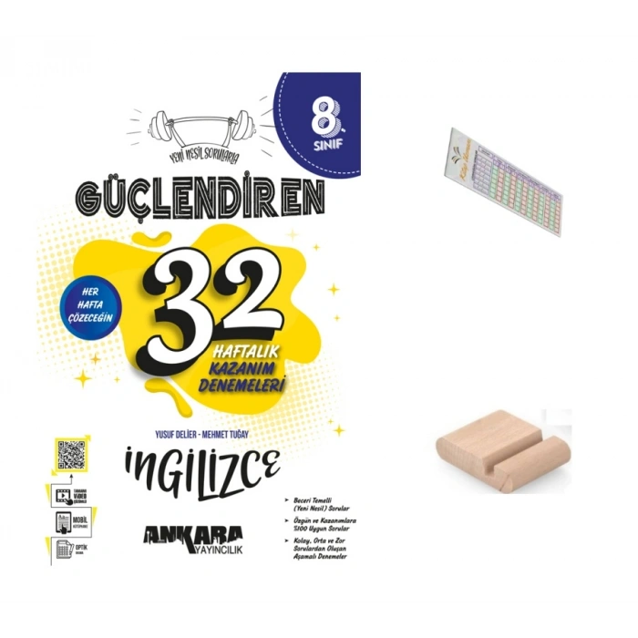 8.Sınıf İngilizce 32 HAFTA Kazanım Denemesi LGS 2027+Çözüm Ayracı+Telefon Tutucu