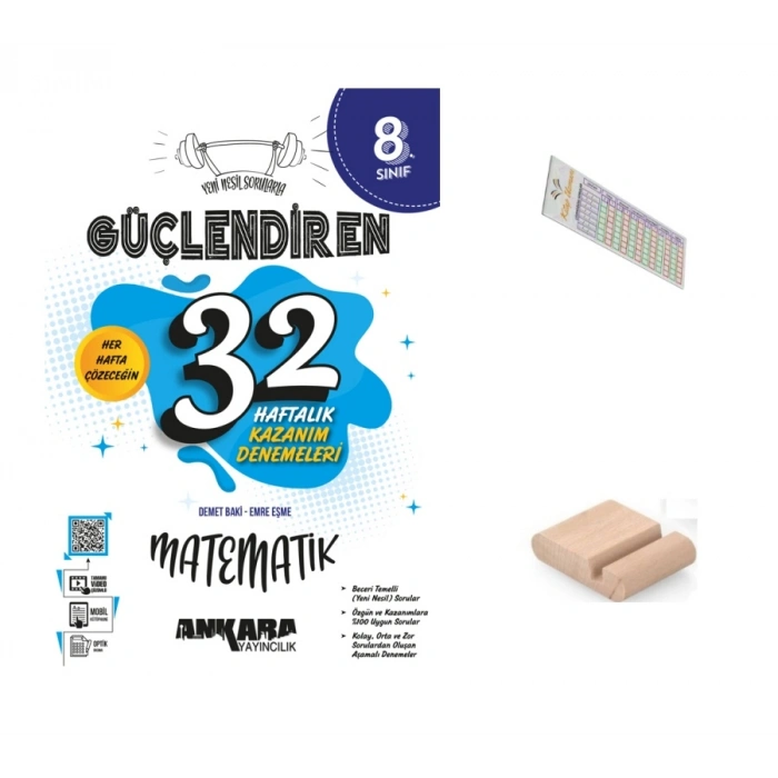 8.Sınıf Matematik 32 HAFTA Kazanım Denemesi LGS 2027+Çözüm Ayracı+Telefon Tutucu