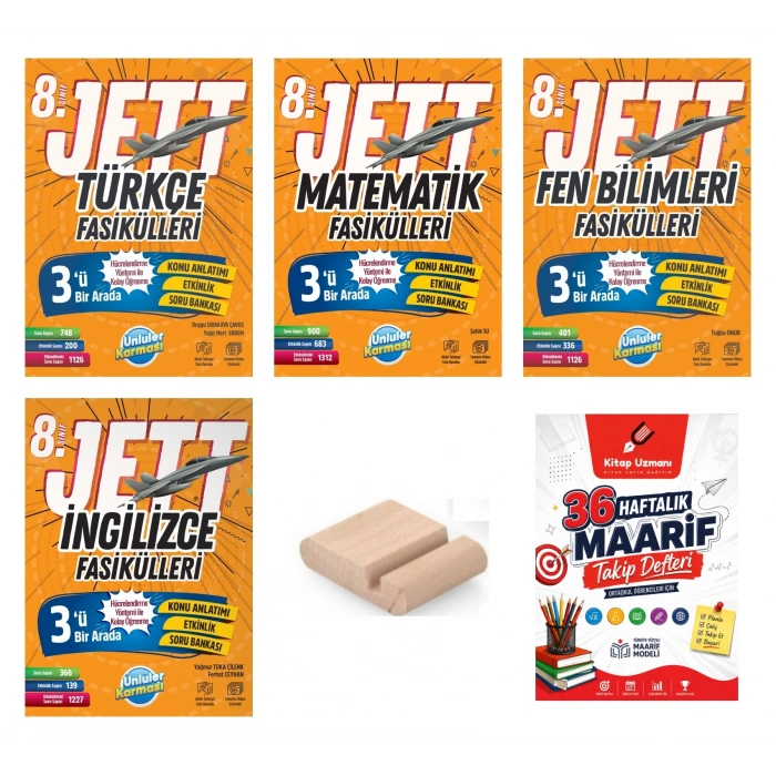 8.Sınıf Jett Fen Matematik Türkçe İngilizce Fasikül LGS 2027+Tlf Tutucu+Çözüm Ayracı