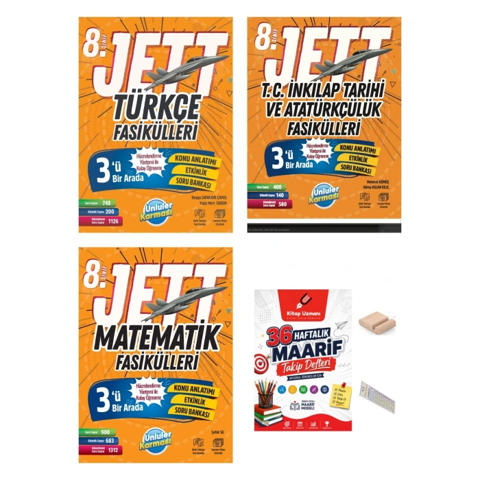 8.Sınıf Jett Türkçe İnkilap Matematik Fasikülleri LGS 2027+Tlf Tutucu+Çözüm Ayracı