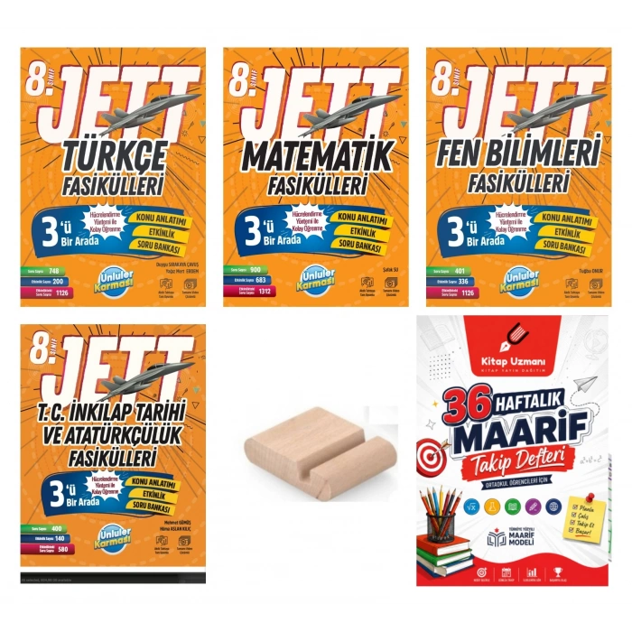 8.Sınıf Jett Fen Matematik İnkilap Türkçe Fasikülleri LGS 2027+Tlf Tutucu+Çözüm Ayracı