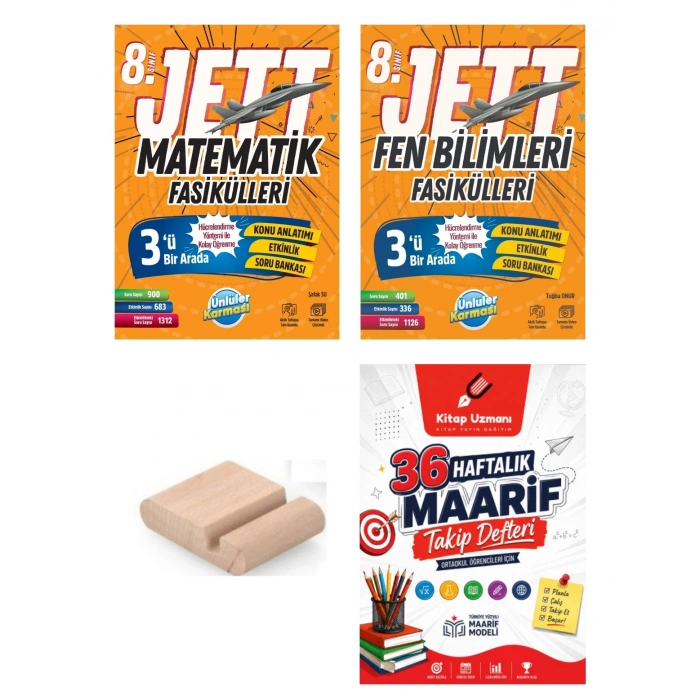 8.Sınıf Jett Matematik Fen Fasikülleri LGS 2027+Telefon Tutucu+Çözüm Ayracı