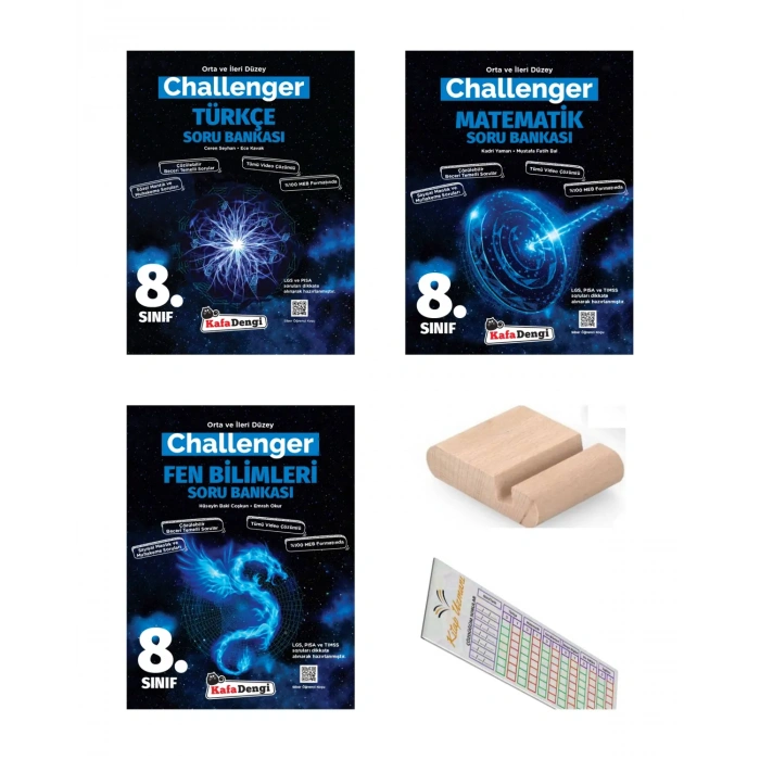 8.Sınıf Türkçe Matematik Fen CHALLENGER Soru Bankası LGS 2026+Telefon Tutucu