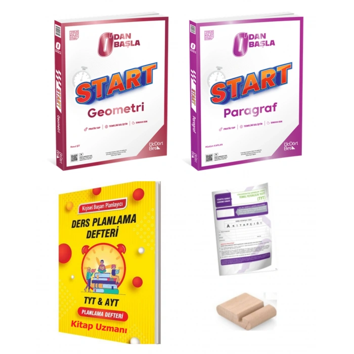 Start Geometri+Start Paragraf / Sıfırdan Başla+Deneme+Telefon Tutucu+PlanDefteri