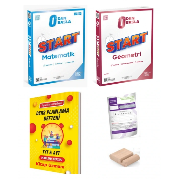 Start Matematik + Start Geometri / Sıfırdan Başla+Deneme+Telefon Tutucu+PlanDefteri