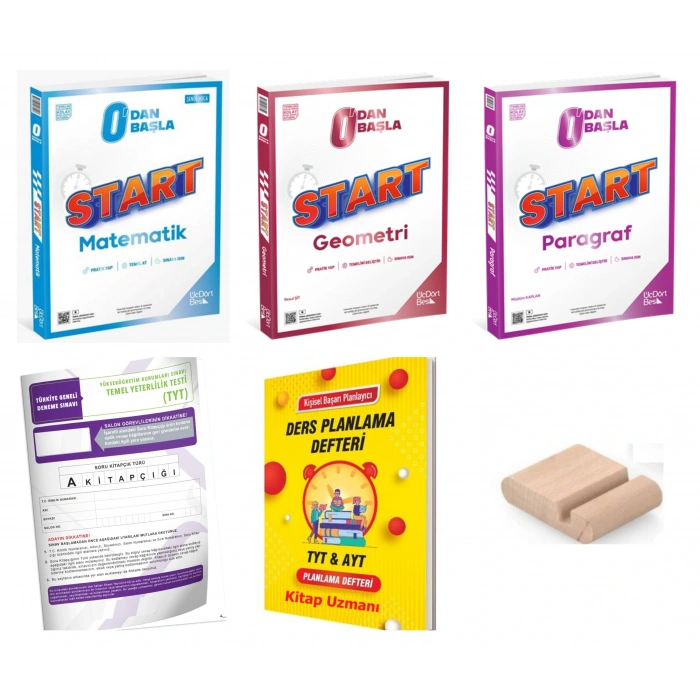 Start Matematik + Start Geometri + Start Paragraf / Sıfırdan Başla+Deneme+Telefon Tutucu+PlanDefteri