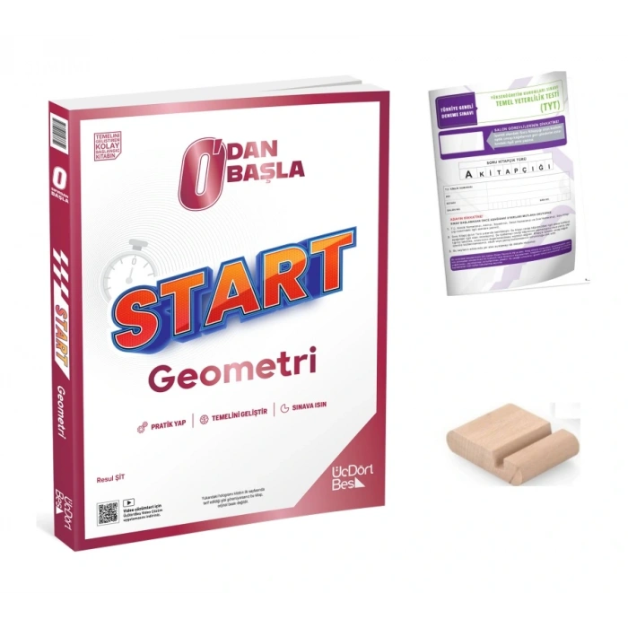 Üç Dört Beş START Geometri Soru Bankası 0dan Başla +TYT Deneme+Telefon Tutucu
