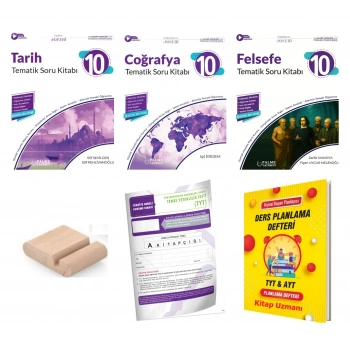 10.Sınıf Tarih Coğrafya Felsefe Soru Bankası -Maarif Model 2027+TYT Deneme+Tlf Tutucu+Plan Defteri