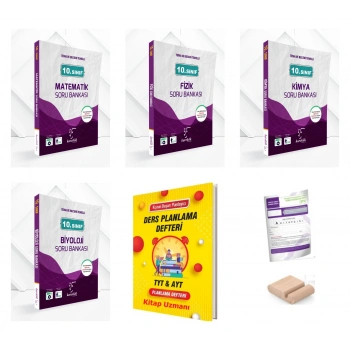 10.Sınıf Fizik Kimya Biyoloji Matematik Soru Banka 2027 Maarif Model+TYT Deneme+Tlf Tutucu+Plan Def