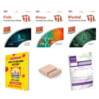 11.Sınıf Kimya Fizik Biyoloji Soru Kitabı-Maarif Model 2027+TYT Deneme+Tlf Tutucu+Plan Defteri