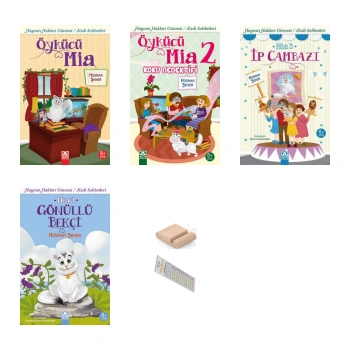 3. Sınıf Öykücü Kedi Mia - Hayvan Hakları Serisi 4 Kitap + Telefon Tutucu