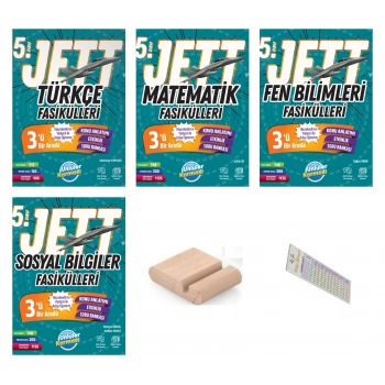 5.Sınıf Jett Türkçe Matematik Fen Sosyal Fasikülleri 2027 Maarif Modeli+Çözüm Ayracı+Telefon Tutucu