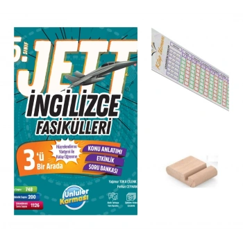 5.Sınıf Jett İngilizce Fasikülleri 2027 Maarif Modeli+Çözüm Ayracı+Telefon Tutucu