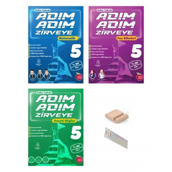 5.Sınıf ADIM ADIM ZİRVEYE Fen Matematik Sosyal 2027 Maarif Modeli + Telefon Tutucu +Çözüm Ayracı