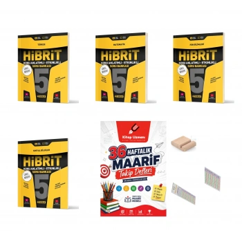 5.Sınıf Matematik Türkçe Fen Sosyal Hibrit Soru Bankası+Çözüm Ayracı+Telefon Ayracı