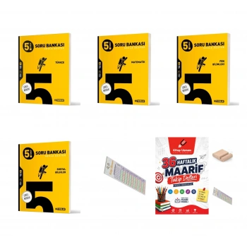 5.Sınıf Fen Matematik Sosyal Türkçe Soru Bankası+Çözüm Ayracı+Telefon Ayracı