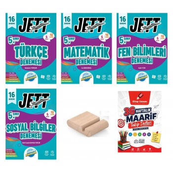5.Sınıf Jettt Türkçe Fen Sosyal Matematik 16LI Branş Denemesi Maarif 2027+Maarif Defter+Telefon Tutucu