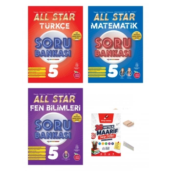 5.Sınıf Türkçe Matematik Fen ALL STAR Soru Bankası 2027 Maarif Modeli+Telefon Tutucu+Maarif Defteri