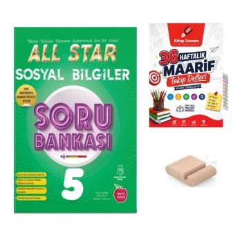 5.Sınıf Sosyal Bilgiler ALL STAR Soru Bankası 2027 Maarif Modeli+Telefon Tutucu+Maarif Defteri