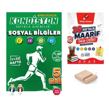5.Sınıf Sosyal KONDİSYON Haftalık Kazanım Denemeleri 2027 Maarif Model+TelefonTutucu+Maarif Defteri