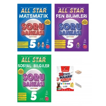 5.Sınıf Matematik Sosyal Fen ALL STAR Soru Bankası 2027 Maarif Modeli+Telefon Tutucu+Maarif Defteri