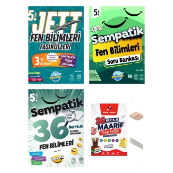 5.Sınıf Fen JETT Fasikül-Sempatik Soru Bankası-Kazanım Deneme+Telefon Tutucu+Maarif Defteri