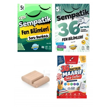 5.Sınıf Fen Sempatik Soru Bankası-Fen Kazanım Denemesi+Telefon Tutucu+Maarif Defteri