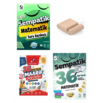 5.Sınıf Matematik Sempatik Soru Bankası-Matematik Kazanım Denemesi+Telefon Tutucu+Maarif Defteri