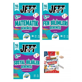 5.Sınıf Matematik Sosyal Fen 16LI Branş Denemesi+Maarif Defteri+Telefon Tutucu