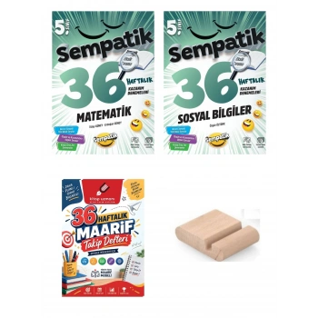 5.Sınıf Matematik Sosyal 36 Hafta Kazanım Denemeleri+Maarif Defteri+Telefon Tutucu