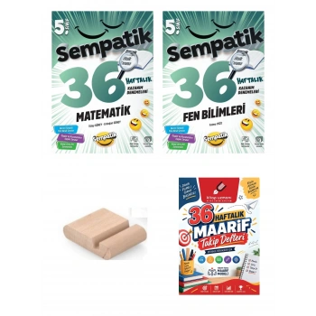 5.Sınıf Matematik Fen 36 Hafta Kazanım Denemeleri+Maarif Defteri+Telefon Tutucu