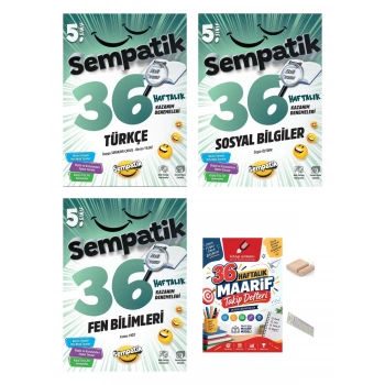 5.Sınıf Türkçe Fen Sosyal 36 Hafta Kazanım Denemeleri+Maarif Defteri+Telefon Tutucu