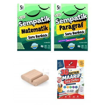 5.Sınıf Matematik Paragraf Sempatik Soru Bankası Maarif Müfredatı+Maarif Defteri+Telefon Tutucu