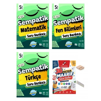 5.Sınıf Türkçe Fen Matematik Sempatik Soru Bankası+Telefon Tutucu+Maarif Defteri