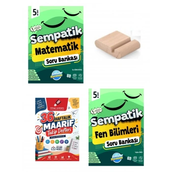 5.Sınıf Matematik Fen Bilimleri Sempatik Soru Bankası+Telefon Tutucu+Maarif Defteri