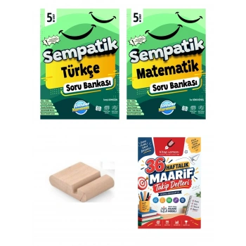 5.Sınıf Türkçe Matematik Sempatik Soru Bankası+Telefon Tutucu+Maarif Defteri
