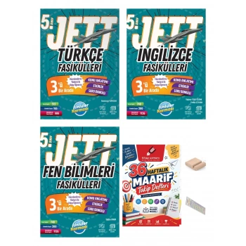 5.Sınıf İngilizce Fen Türkçe JETT Fasikülleri Maarif Müfredatı+Maarif Defteri+Telefon Tutucu