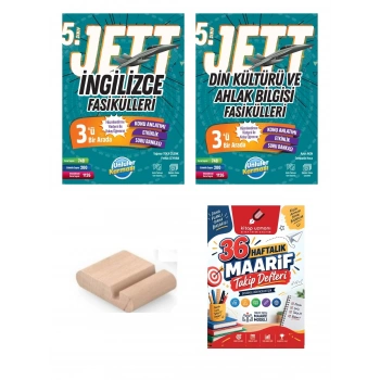 5.Sınıf İngilizce Din JETT Fasikülleri Maarif Müfredatı+Maarif Defteri+Telefon Tutucu