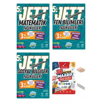 5.Sınıf Fen Bilimleri Matematik Sosyal JETT Fasikülleri Maarif Müfredatı+MaarifDefteri+TelefonTutucu