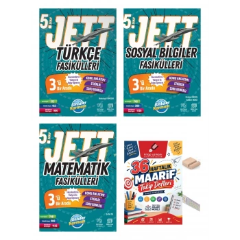 5.Sınıf Matematik Sosyal Türkçe JETT Fasikülleri Maarif Müfredatı+Maarif Defteri+Telefon Tutucu