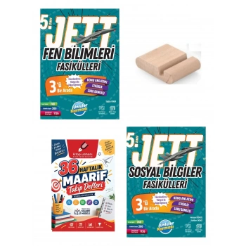 5.Sınıf Fen Bilimleri Sosyal JETT Fasikülleri Maarif Müfredatı+Maarif Defteri+Telefon Tutucu