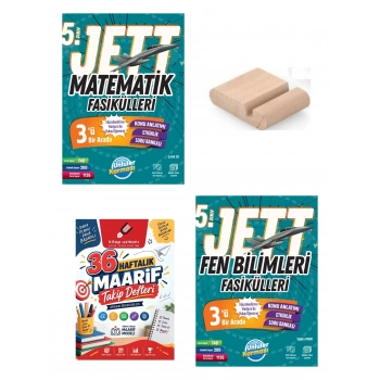 5.Sınıf Matematik Fen JETT Fasikülleri Maarif Müfredatı+Maarif Defteri+Telefon Tutucu