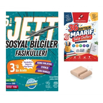 5.Sınıf Sosyal Bilgiler JETT Fasikülleri Maarif Müfredatı+Maarif Defteri+Telefon Tutucu
