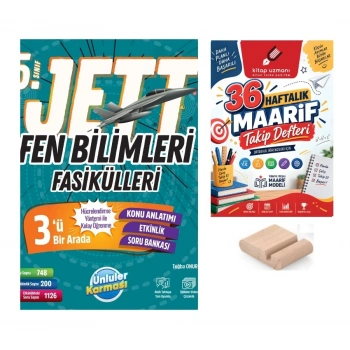 5.Sınıf Fen Bilimleri JETT Fasikülleri Maarif Müfredatı+Maarif Defteri+Telefon Tutucu