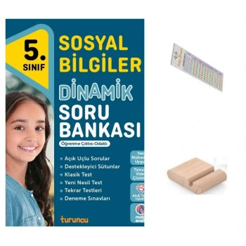 5.Sınıf Dinamik Sosyal Bilgiler Soru Bankası 2026 Maarif Müfredat+Telefon Tutucu+Çözüm Ayracı